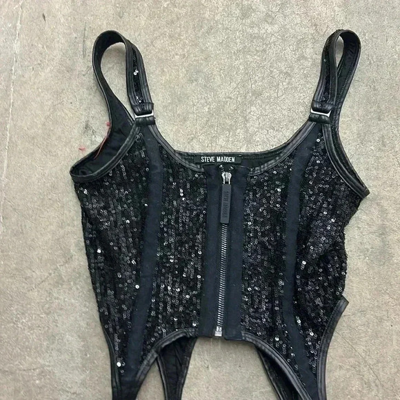 Steve Madden sequin  corset top - Picture 1 of 6